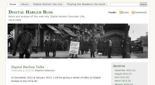 The Digital Harlem blog (click here to visit)